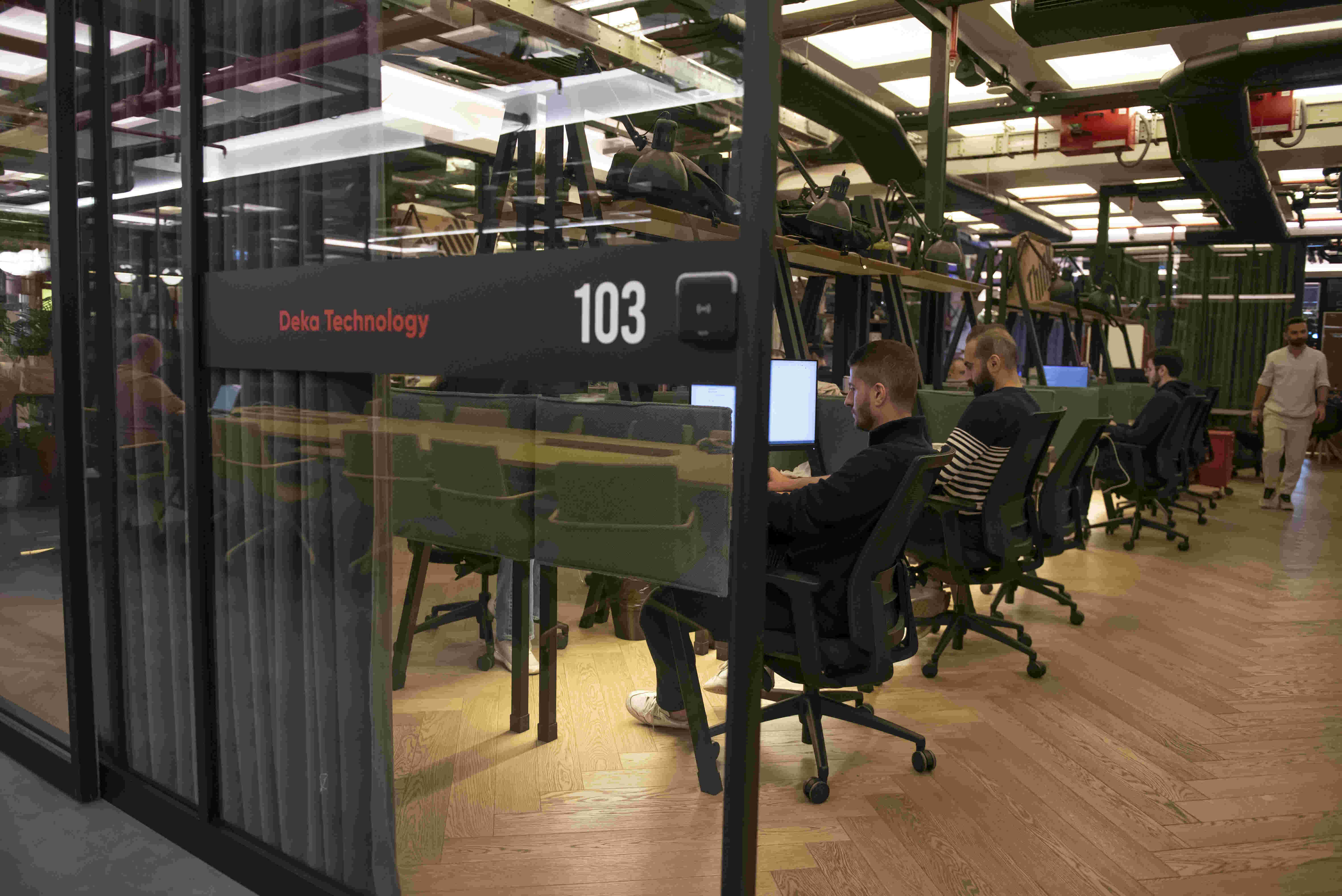 Modern office entrance at Deka Technology