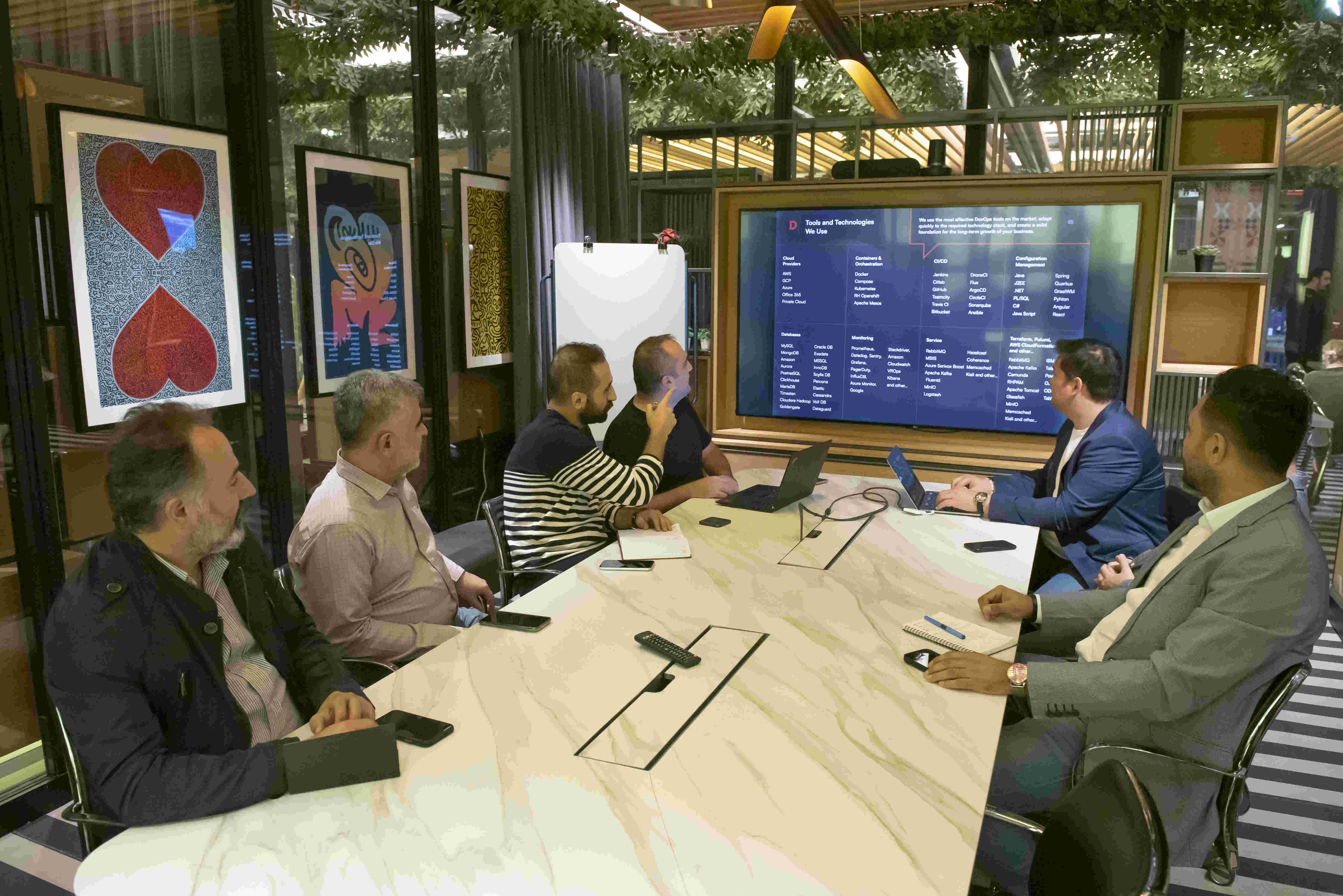 Wide boardroom strategy meeting